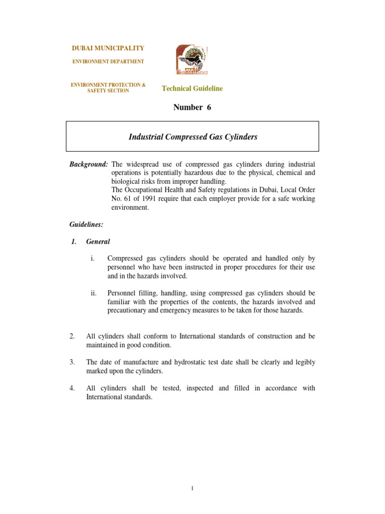 Industrial Compressed Gas Safety Guidelines | PDF | Valve | Mechanical ...