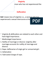 Virginity, Defloration