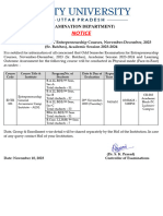Notice For The Students For Examination of Entrepreneurship Courses-nov-Dec 2023