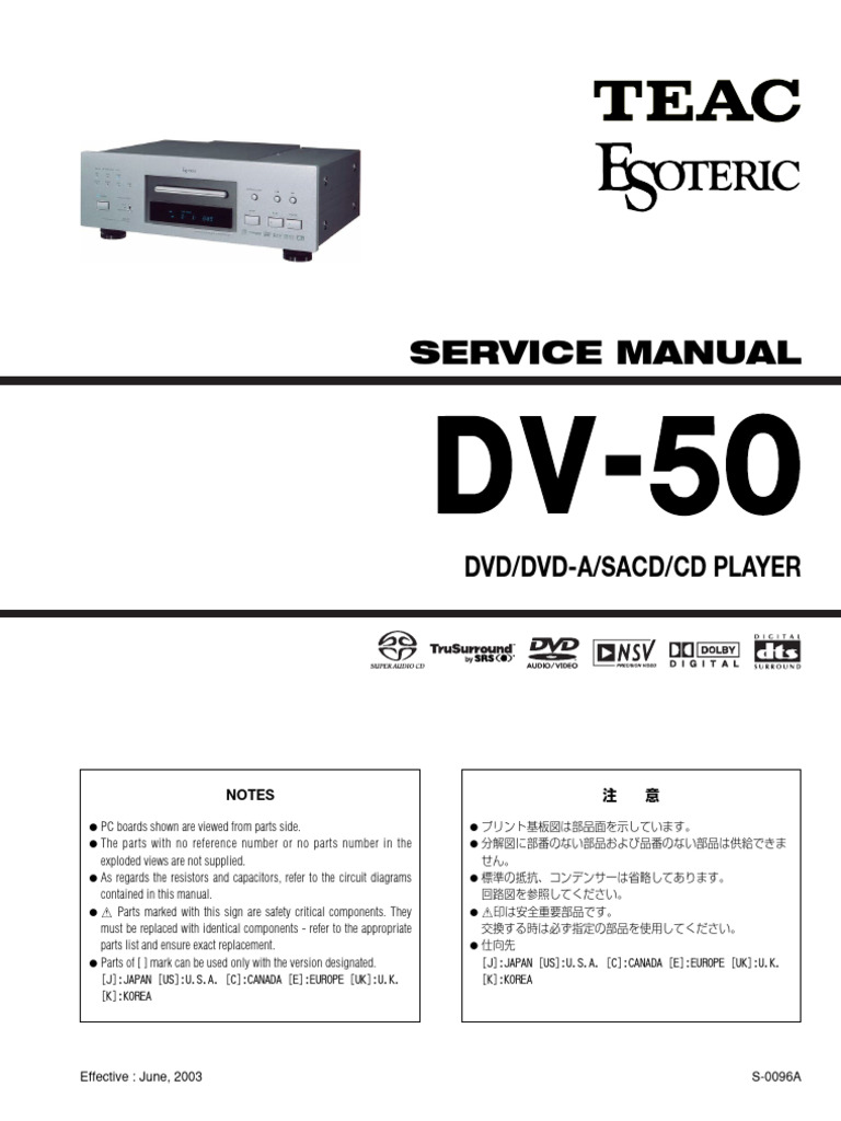 Teac Esoteric dv-50 | PDF
