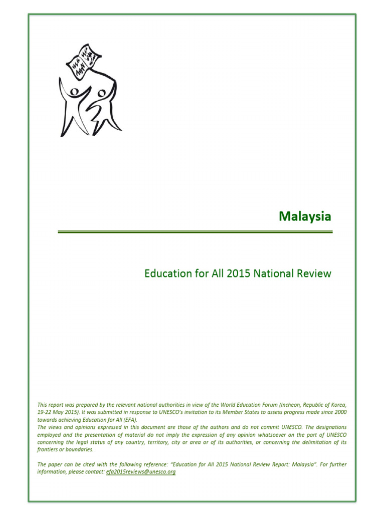 Malaysia Education for All 2015 Review | PDF