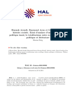 Faitg Marion, Hannah Arendt Raymond Aron Et George Orwell Histoire Croisée. Essai D'analyse D'un Phénomène Politique Inouï Le Totalitarisme Entre Sociologien Théorie Politique Et Littérature