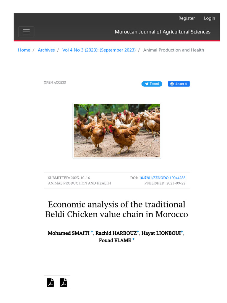 Economic Analysis of Beldi Chicken in Morocco | PDF