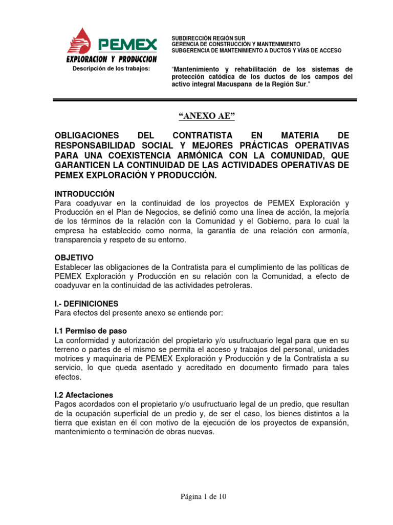 Obligaciones del Contratista en PEMEX | PDF | Petróleo