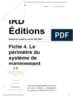 Démarche Qualité Et Norme ISO 9001 - Fiche 4. Le Périmètre Du Système de Management Qualité - IRD Éditions