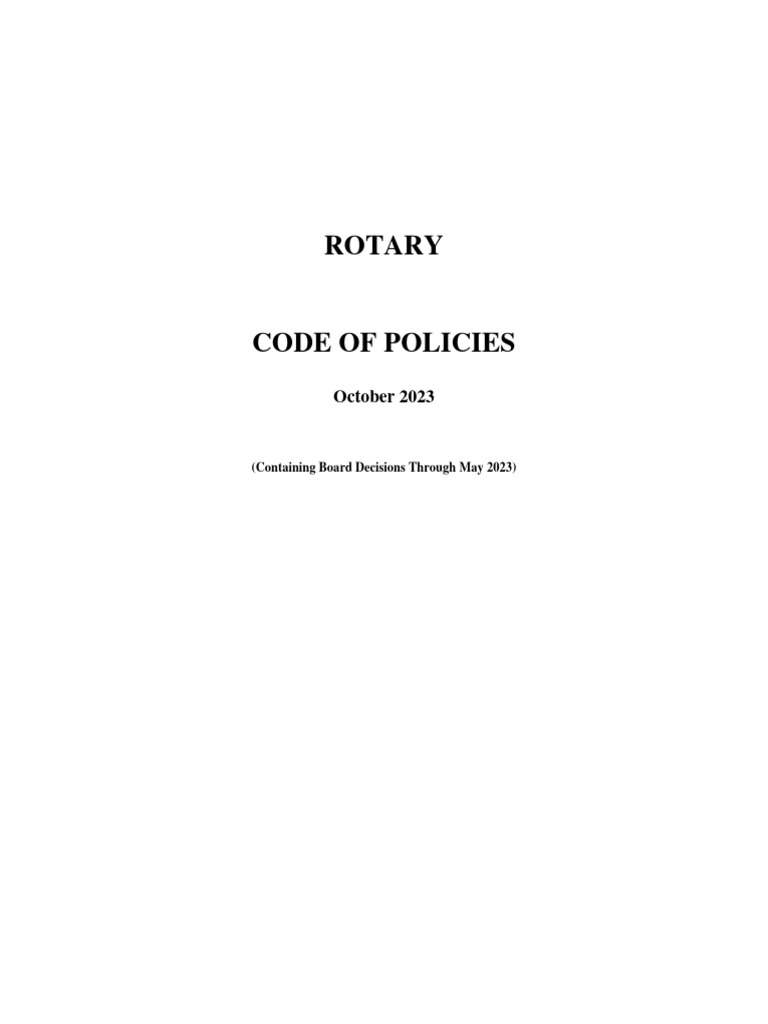 Code of Policies Rotary International en PDF Committee Repeal