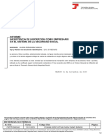 Informe Negativo de Inscripción de Empresario.