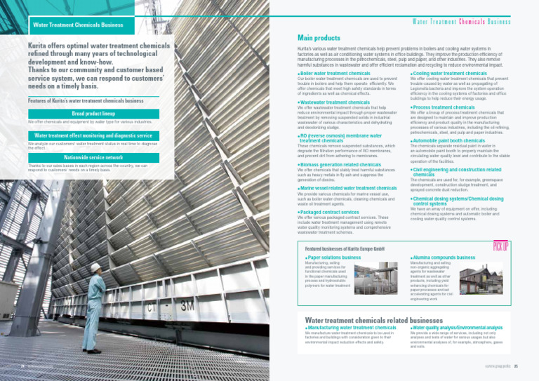 Kurita Chemical Business PDF Water Treatment Water