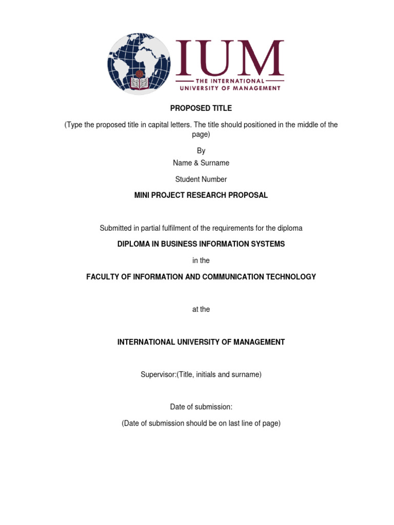 Mini Project Proposal Template Diploma PDF Information Science