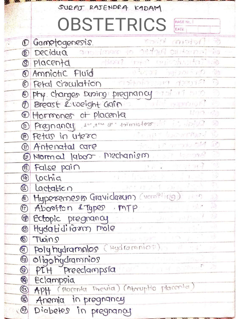 Obstetrics Notes | PDF