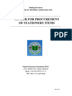 Tender For Procurement of Stationery Items: Bidding Document TENDER NO. PEF/PROC/ADMIN/2018-19/03