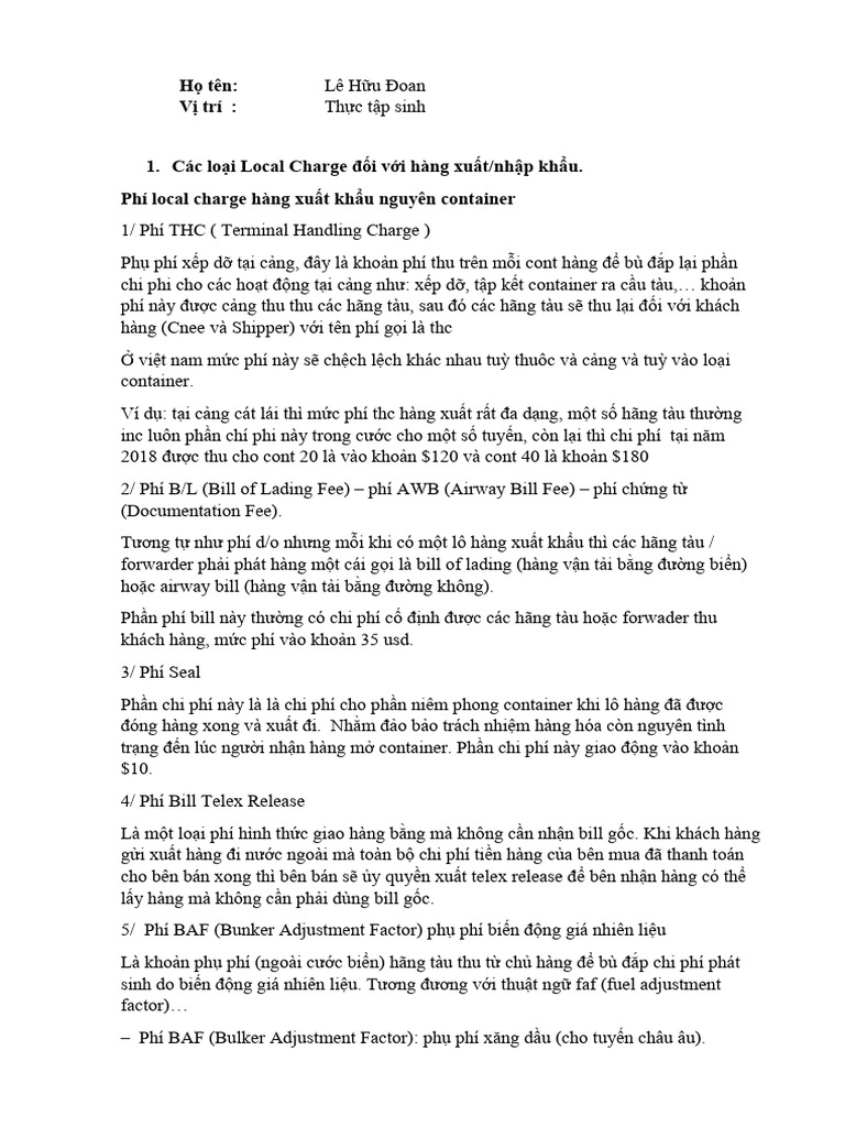 LCC&Container&CO - Lê H U Đoan | PDF