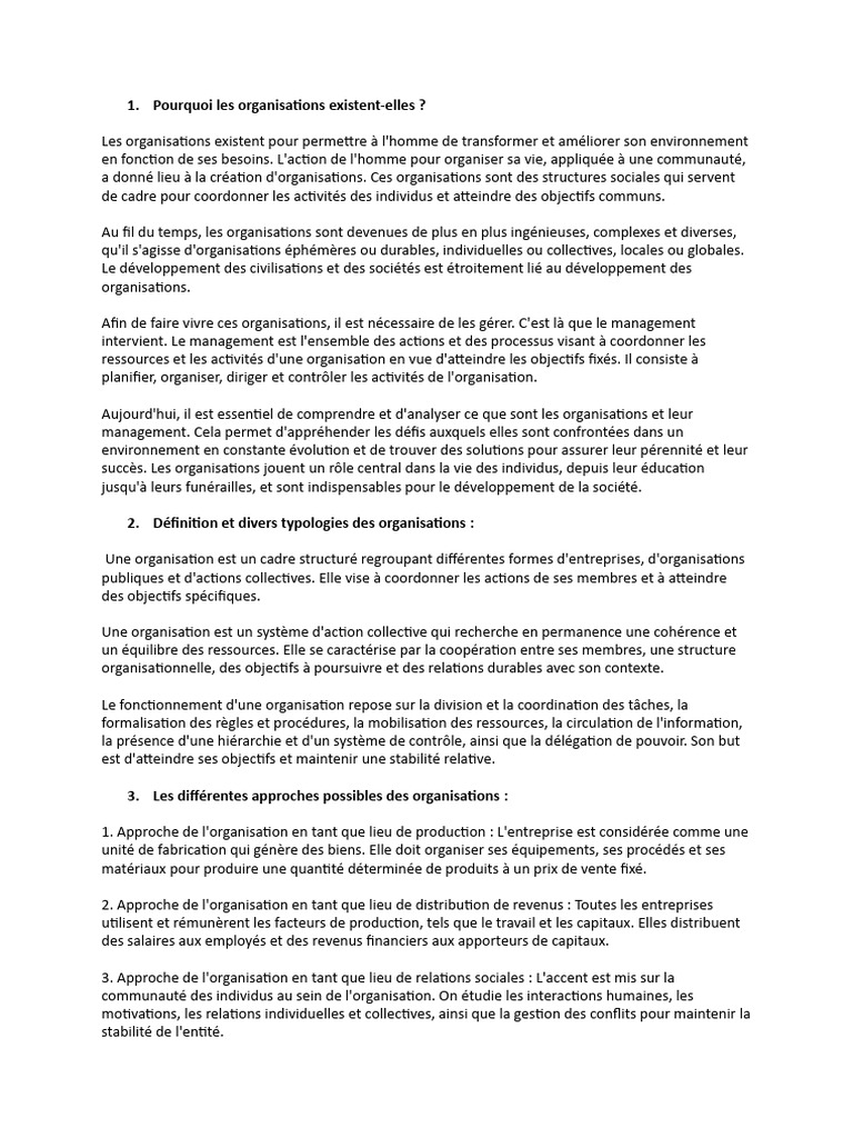 Comprendre les organisations et leur gestion | PDF | Business ...