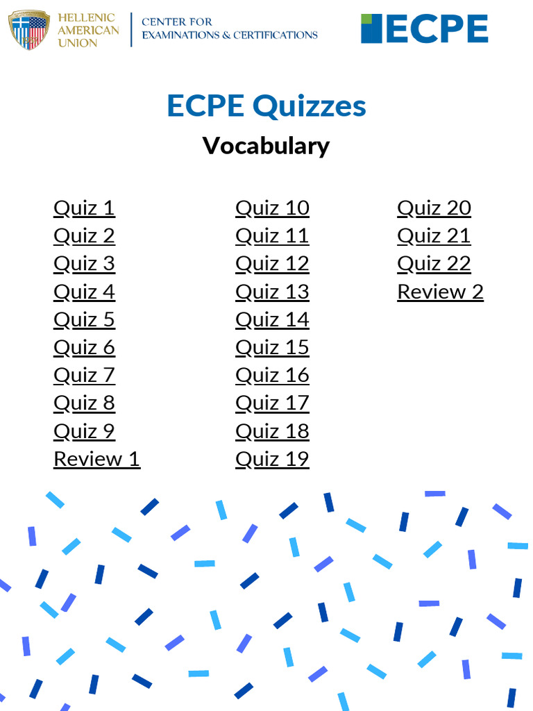 ECPE Quiz Collection and Reviews | PDF