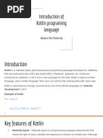 Introduction of Kotlin Programing Language