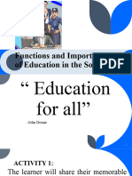 Week 2 Functions of Education