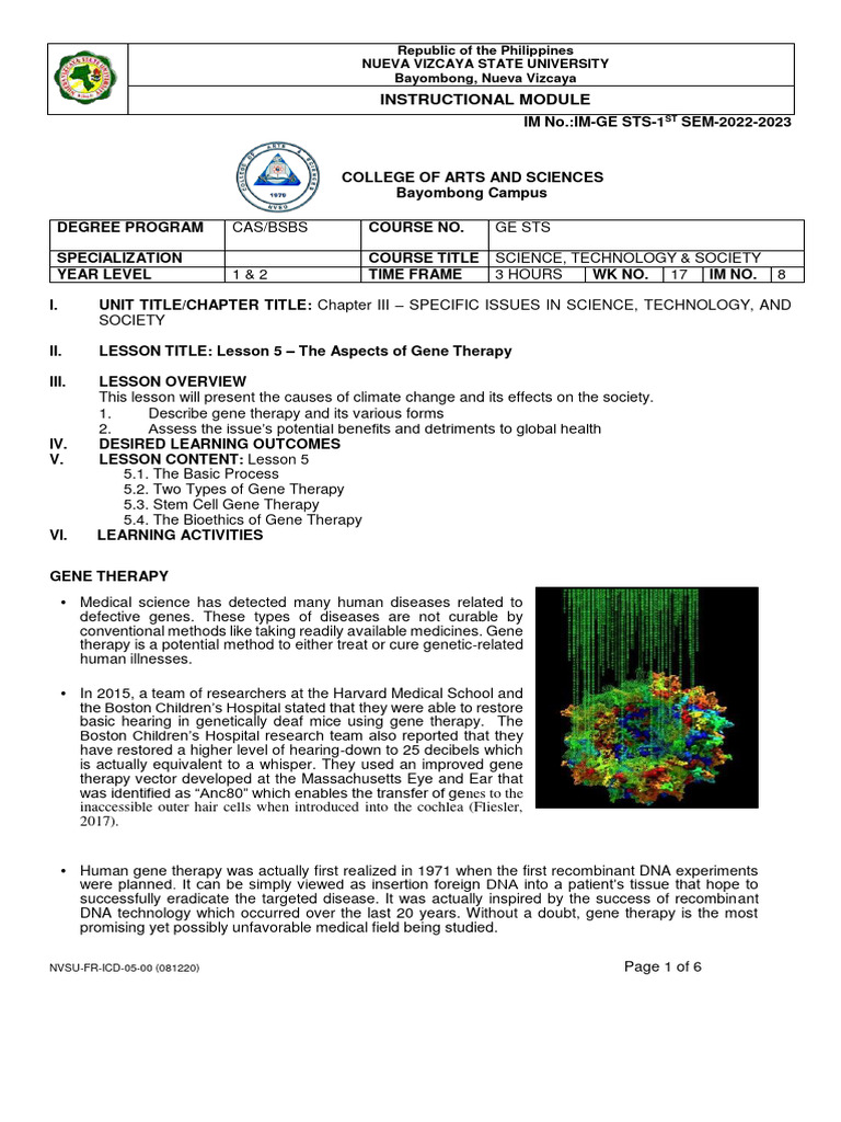 Aspects of Gene Therapy Explained | PDF | Stem Cell | Gene Therapy