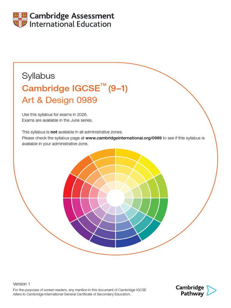 Syllabus: Cambridge IGCSE (9-1) Art & Design 0989 | PDF | Graphic ...