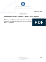 Agenda de Lucru A MAE de Duminică, 3 Decembrie 2023