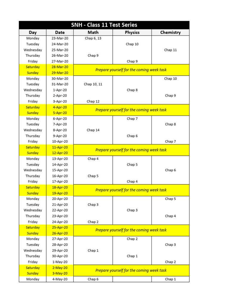 1st Year Schedule | PDF