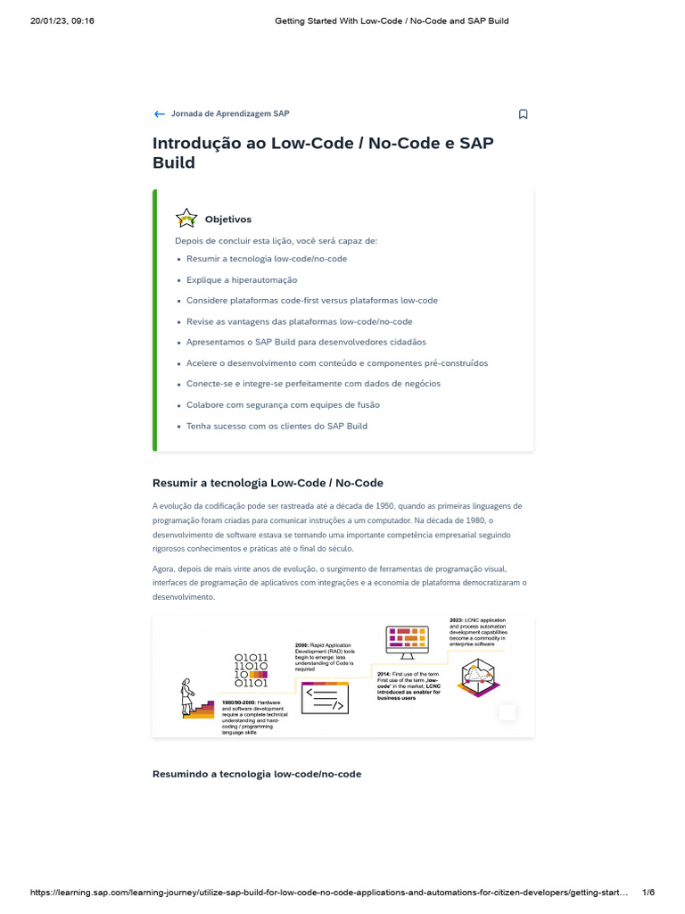 Introdução ao Low-Code/No-Code com SAP | PDF | Linguagem de programação ...