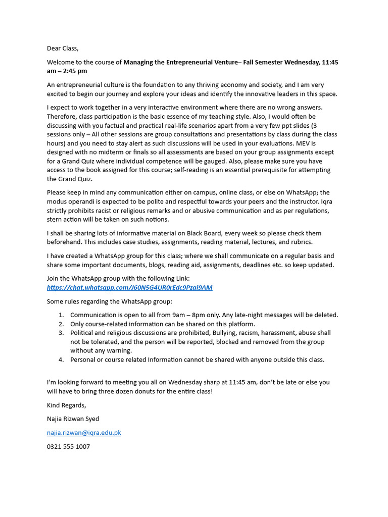 Managing the Entrepreneurial Venture Course | PDF | Human Communication ...