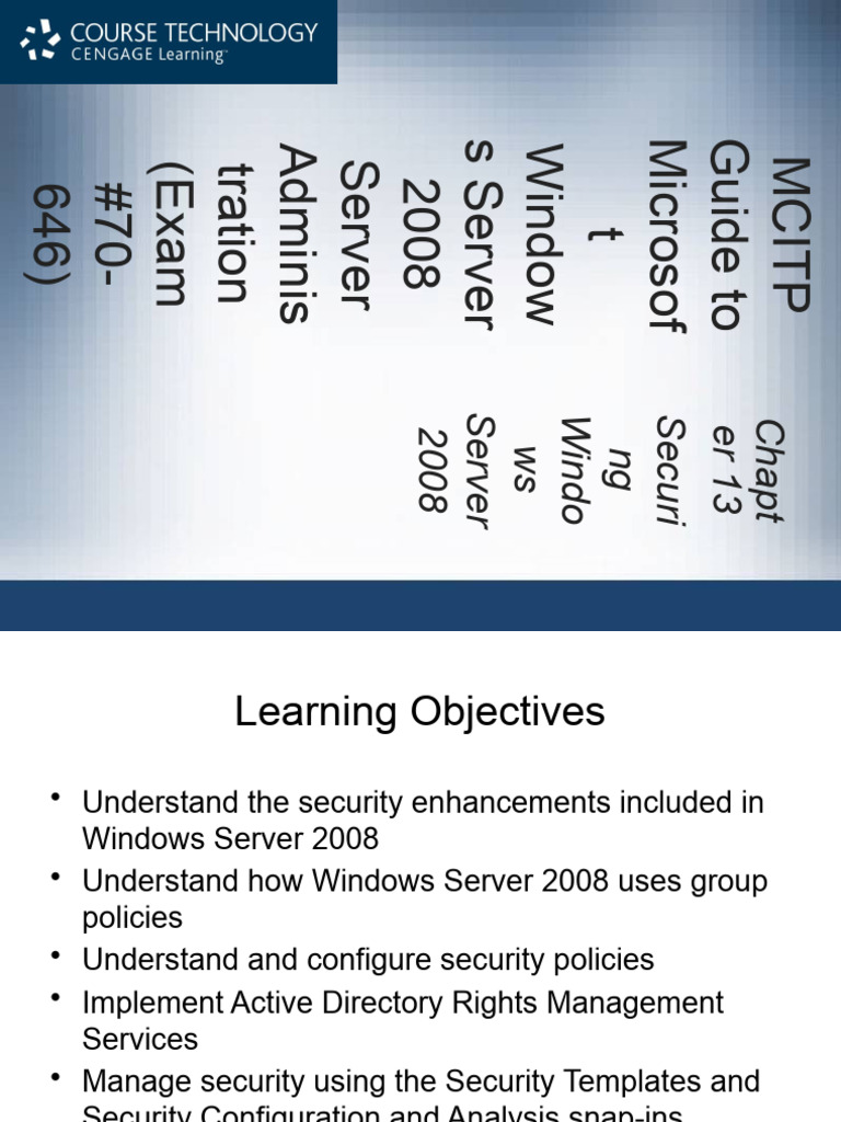 Windows Server 2008 Security Guide | PDF | Group Policy | Active Directory