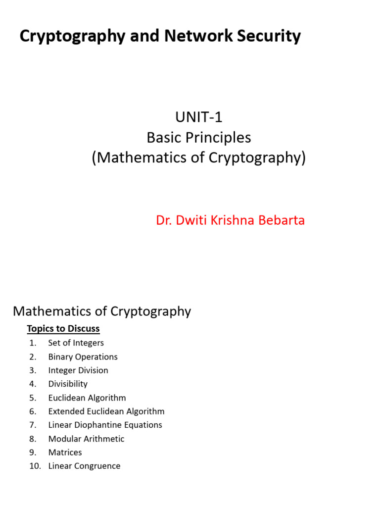 Cryptography Math Essentials | PDF | Matrix (Mathematics) | Determinant