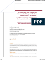 Un Análisis de La Crisis Económica de Venezuela Desde Los Postulados de La Escuela Austríaca de Economía1