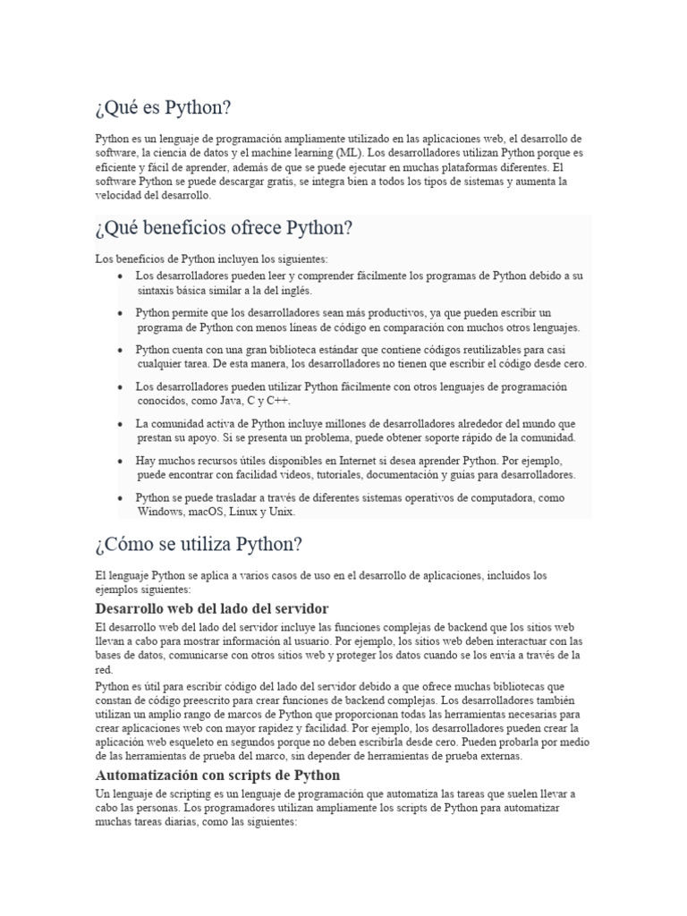 Copia de Phyton - 113049 | PDF | Python (lenguaje de programación ...