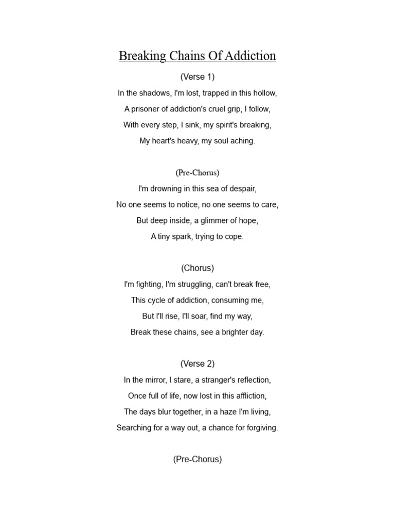 Breaking Chains of Addiction PDF Song Structure