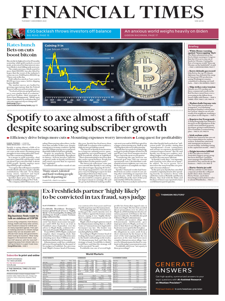 Financial Times USA - 5 December 2023 | PDF | Spotify
