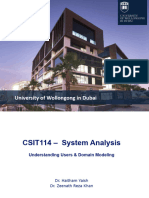CSIT114-Week 5 - Understanding Users Domain Modelling - V1.1