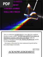 Refractive Index of Different Liquids Using Hollow Prism | PDF | Prism ...