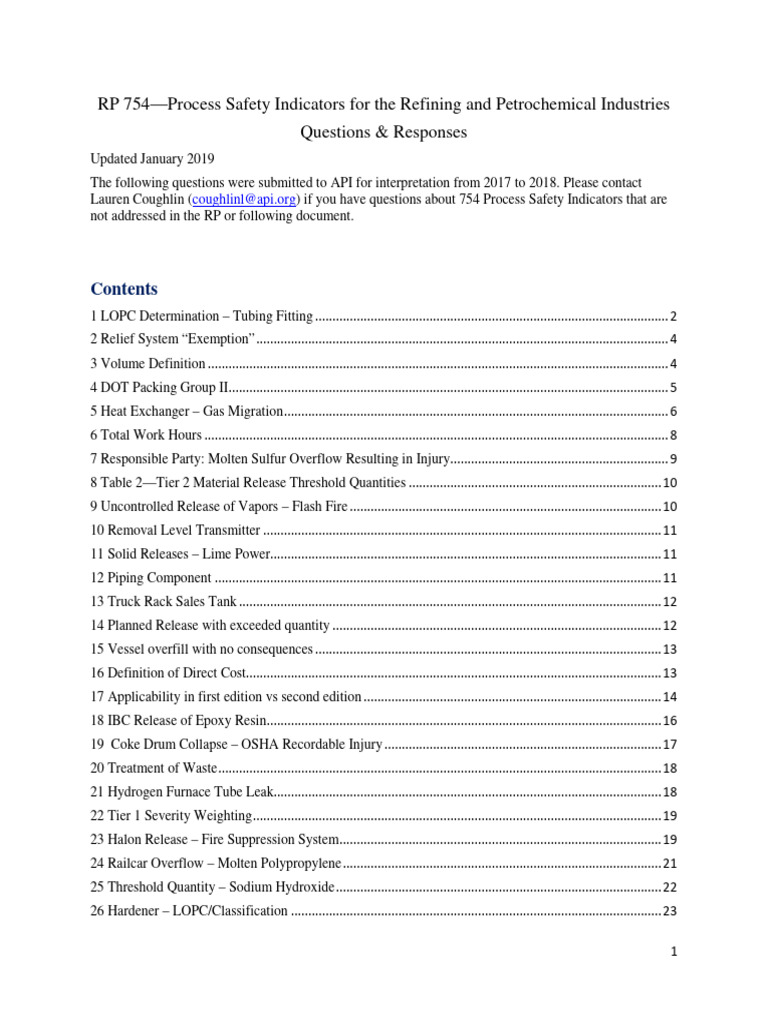 API RP 754 Interpretation Questions Jan 2019 | PDF | Corrosion | Gallon