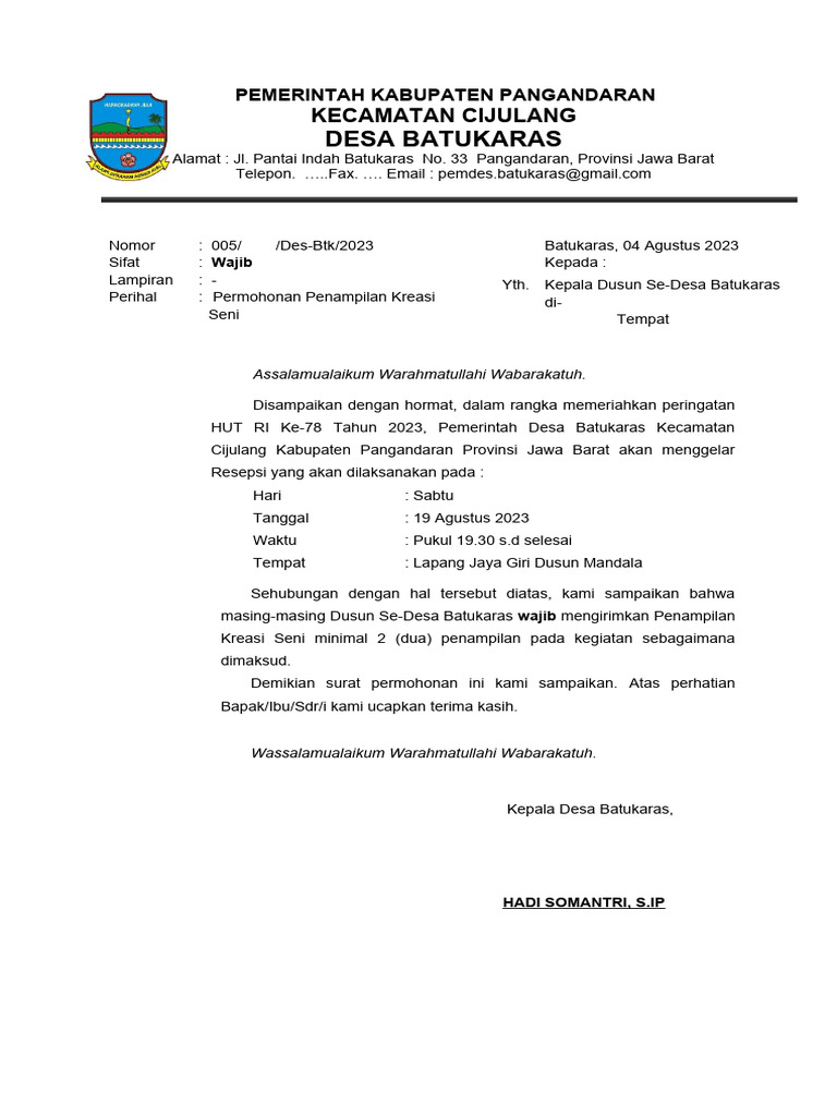 Kreasi Seni Hut Ri Batukaras 2023 Pdf Griya Taman