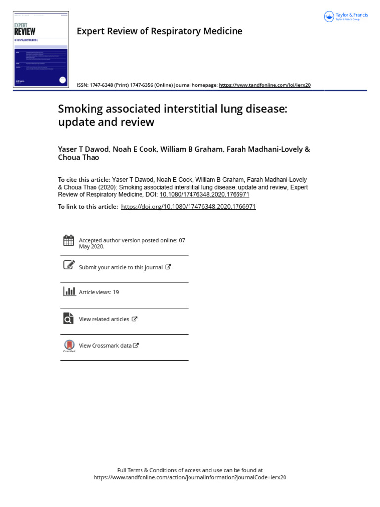 Smoking Associated Interstitial Lung Disease Update and Review PDF Respiratory Diseases