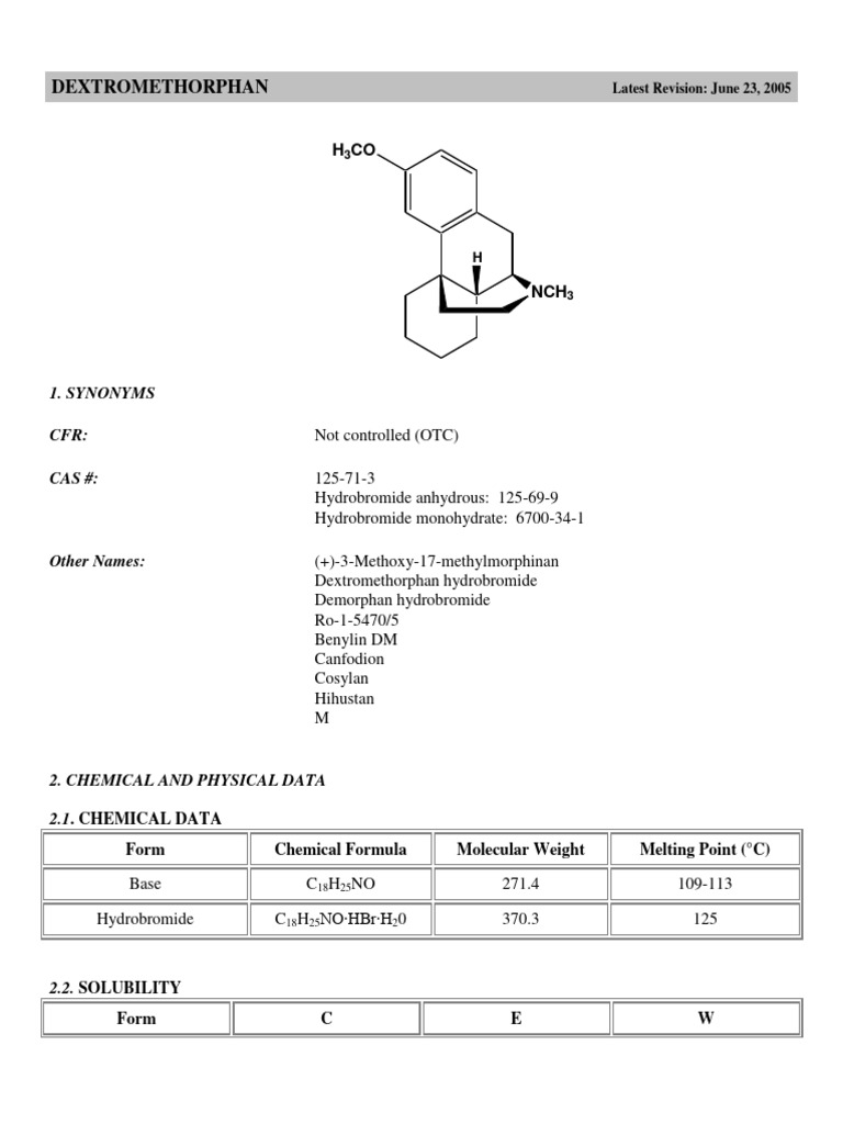 Dextromethorphan Hbr Molecular Mass