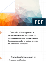 Introduction To Operations Management