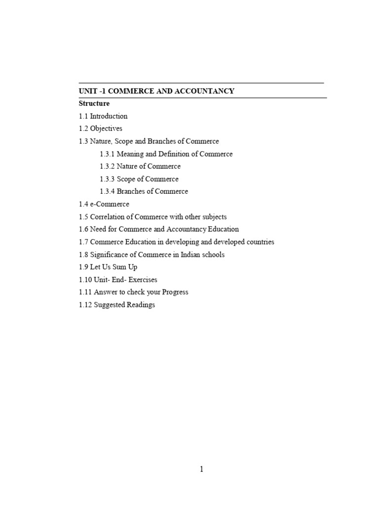 Scope and Importance of Commerce Education | PDF | Goods | Reading ...