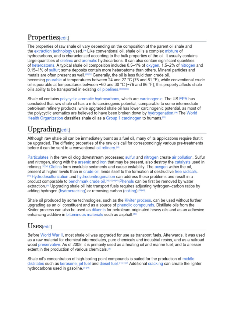 Properties of Shale Oil PDF Petroleum Oil Shale