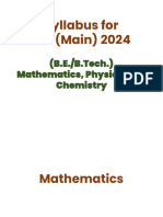 JEE Main 2024 - Updated Syllabus