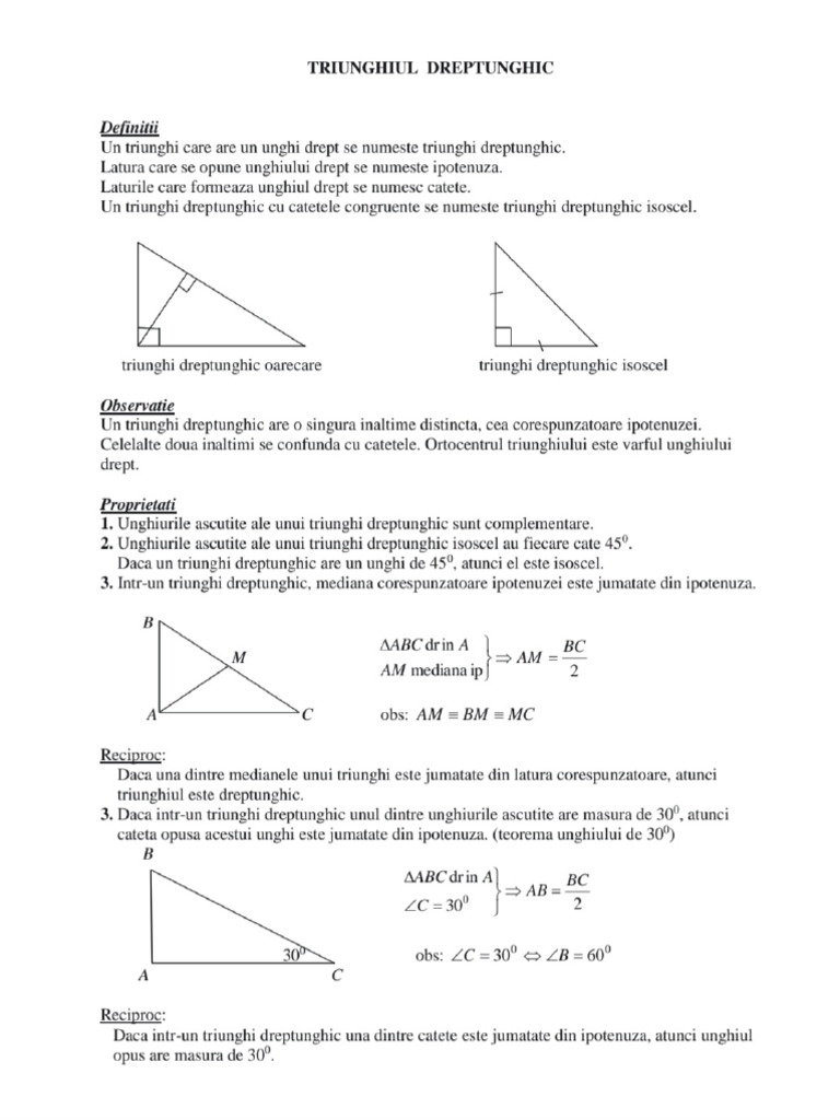 Triunghiul Dreptunghic, Echil., Isoscel | PDF
