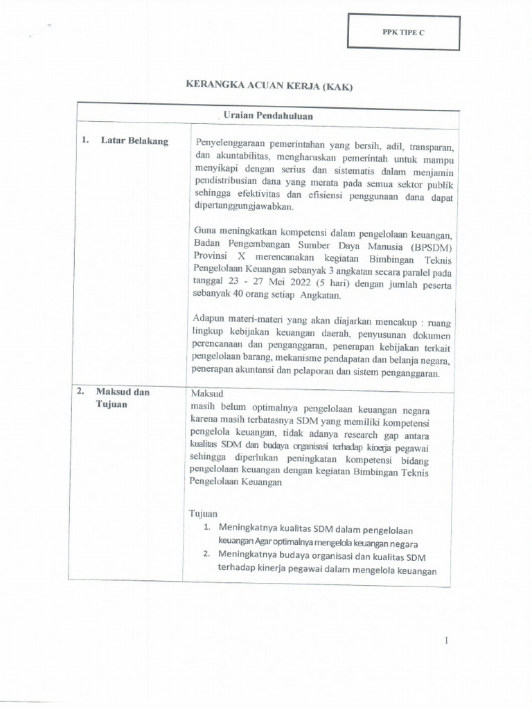 Kak PPK Tipe C | PDF