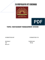 Restuarant Management Project Cs