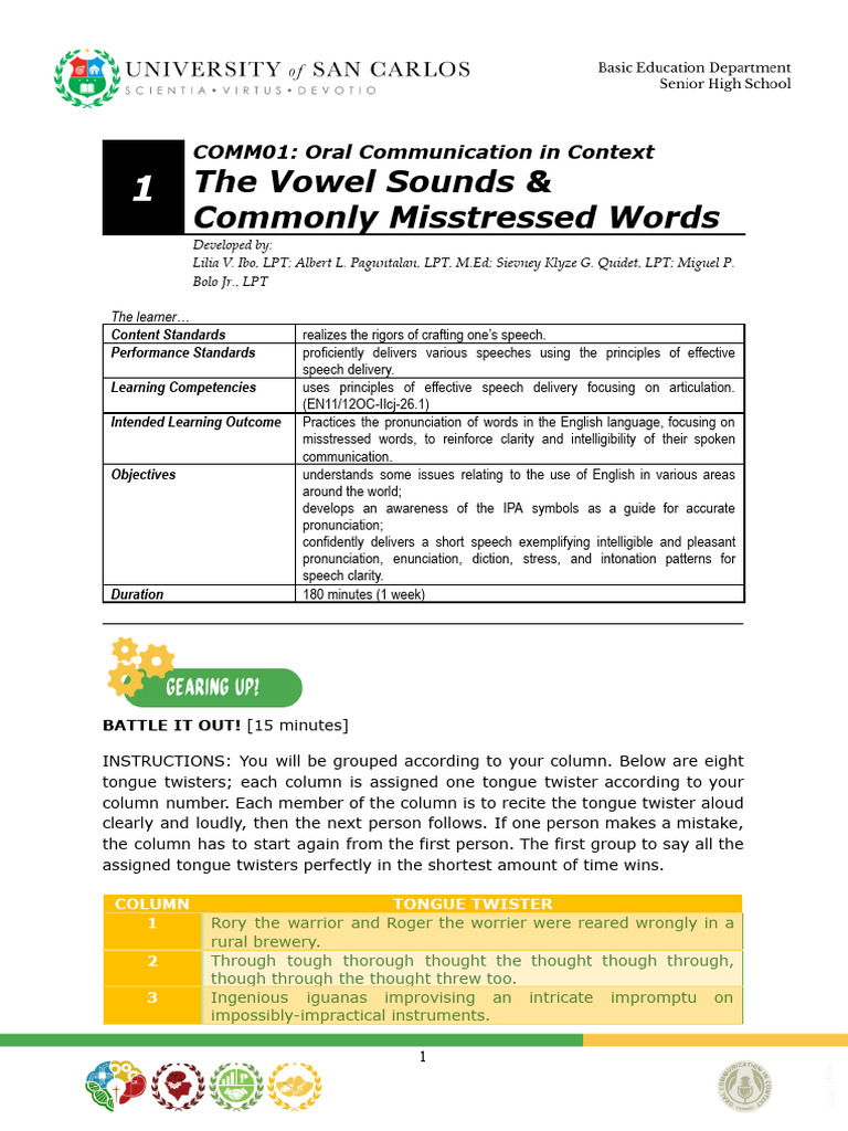 The Vowel Sounds Pdf English Language Phonetics