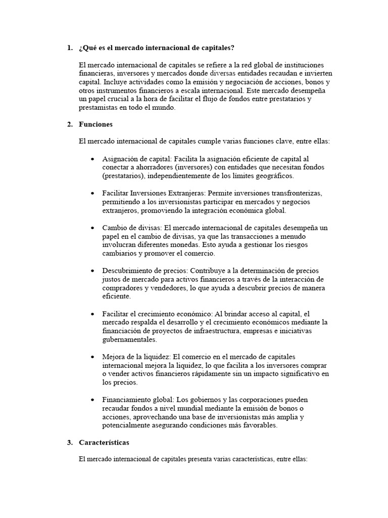 Mercado Internacional de Capitales | PDF | Mercado de divisas | Mercado ...