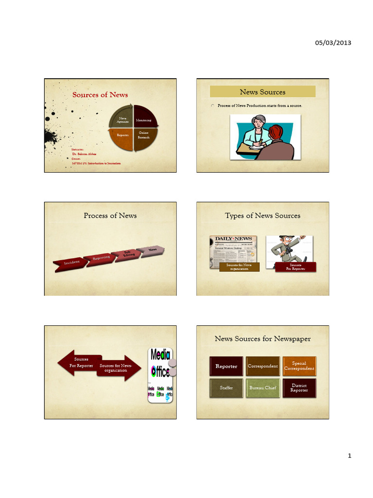 Sources of News | PDF | News | Journalism