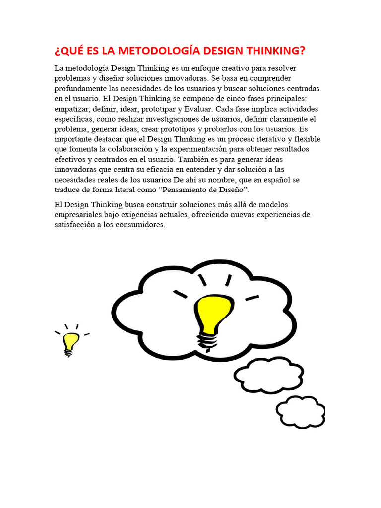 Metodología Design Thinking: Fases y Técnicas | PDF | El pensamiento de ...