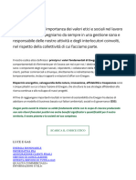 Codice Etico: Risparmio Energetico, Salvaguardia Della Natura, Innovazione, Affidabilità e Trasparenza Sono